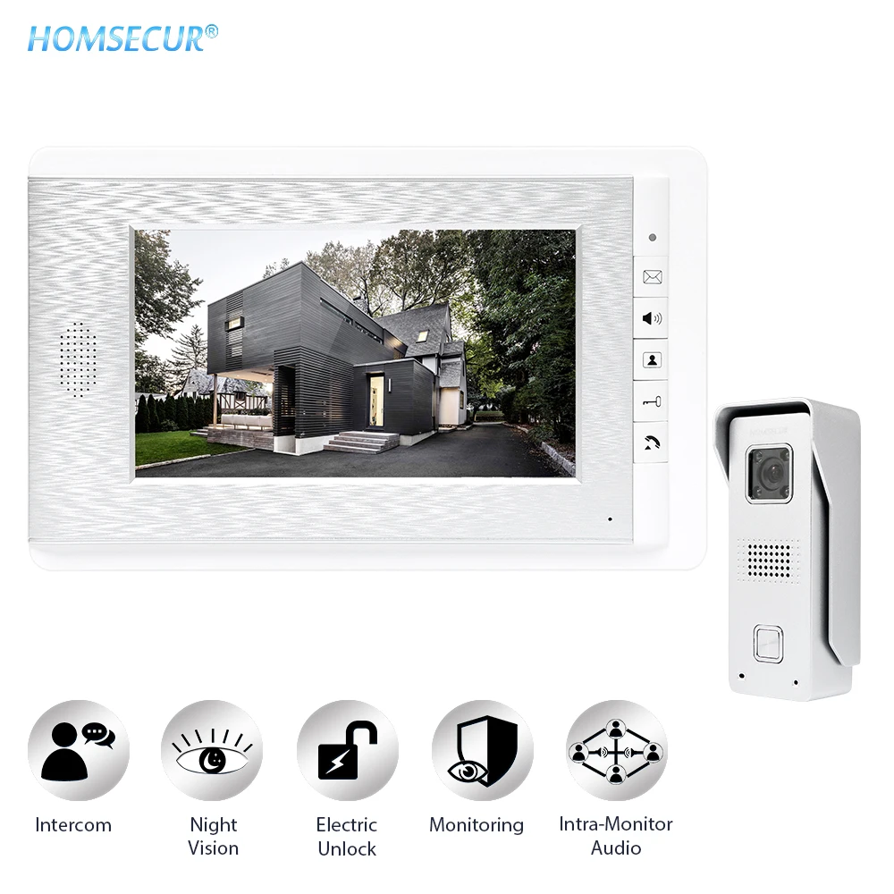 HOMSECUR 7 &quotВидеодомофон Внутренний Монитор Аудио Домофон для дома безопасности: