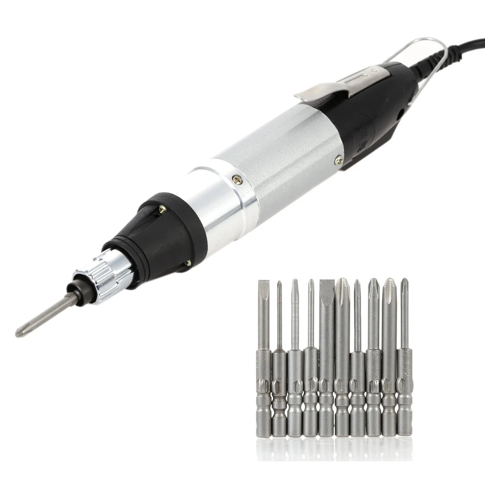 AC220V High Quality Screwdriver Kit DC Powered Electric with 10pcs Bits Stepless Speed Regulation Repair Tool | Инструменты