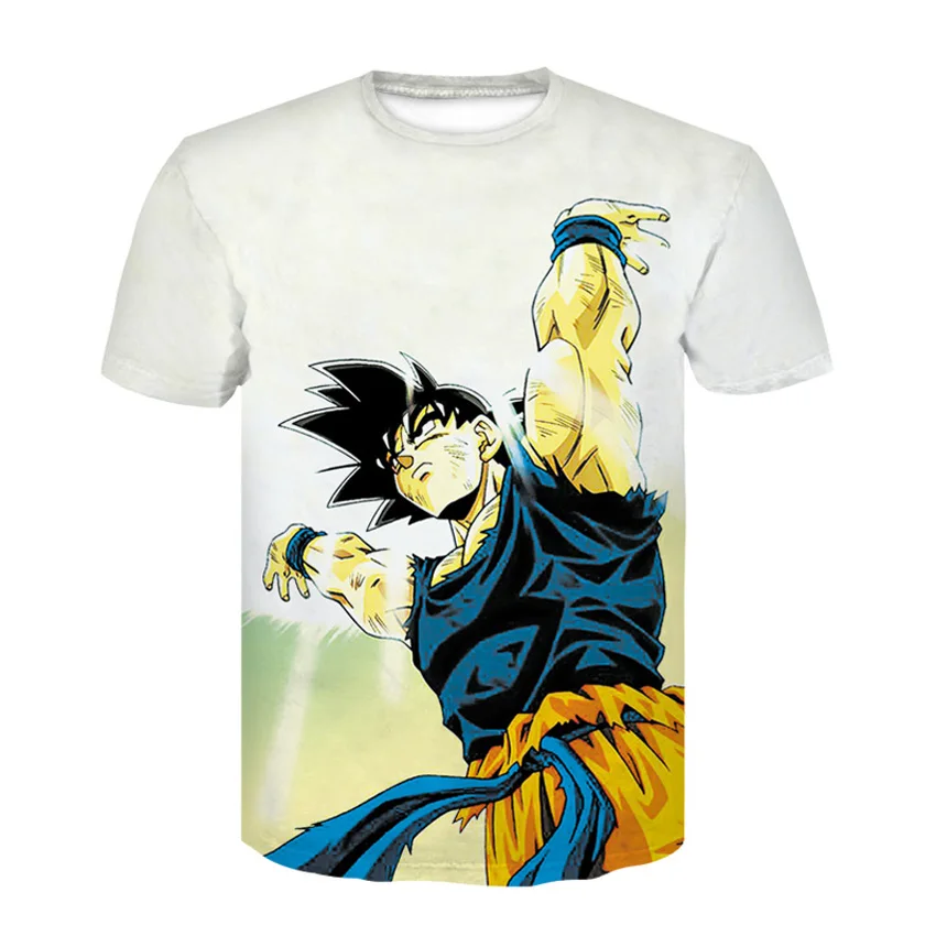 Men T Shirt Funny T-Shirts 3D Printed Dragon Ball Goku calm shirts Man Tee Streetwear Mens Tops Brand High Quality | Мужская одежда