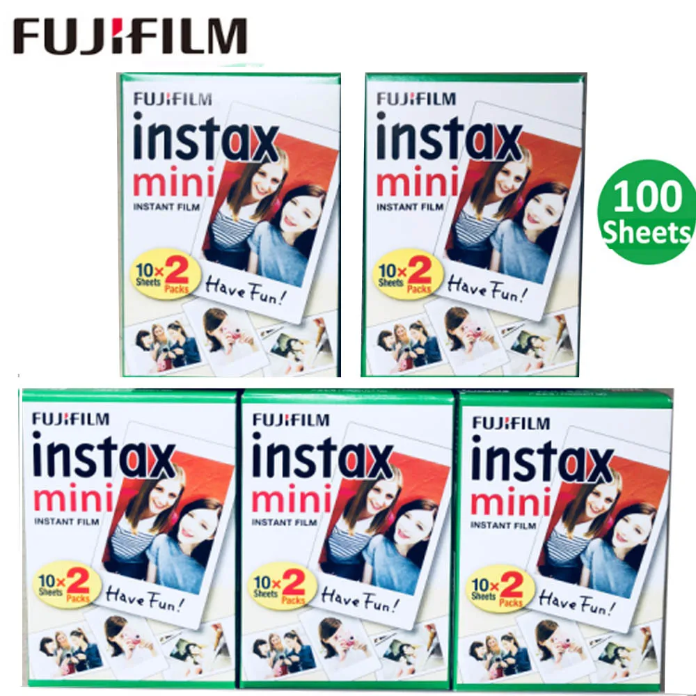 100% оригинальная пленка Fujifilm Instax Mini с белым краем 100 шт. для камеры mini 7s 8 25 50 90 SP1