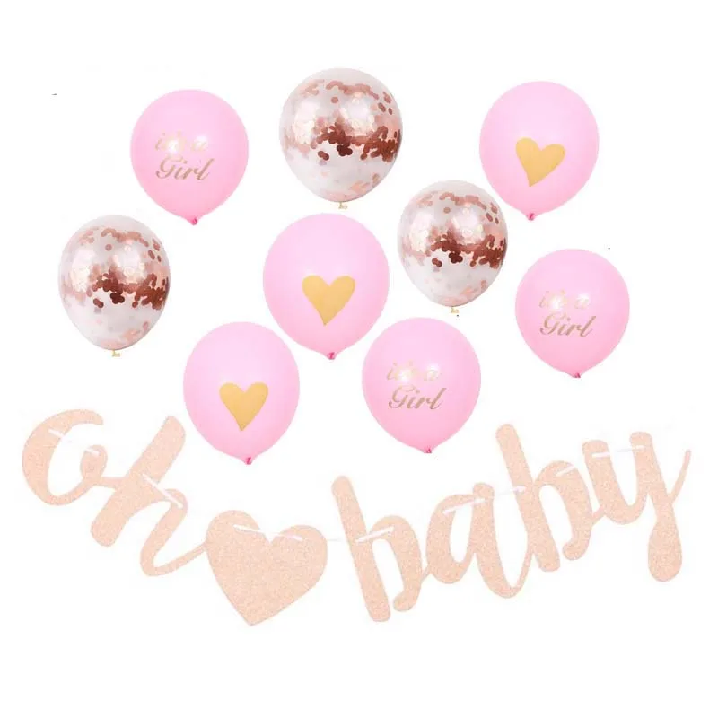8 сезонов Oh Baby День рождения воздушный шар набор розовый синий латексный бумажный