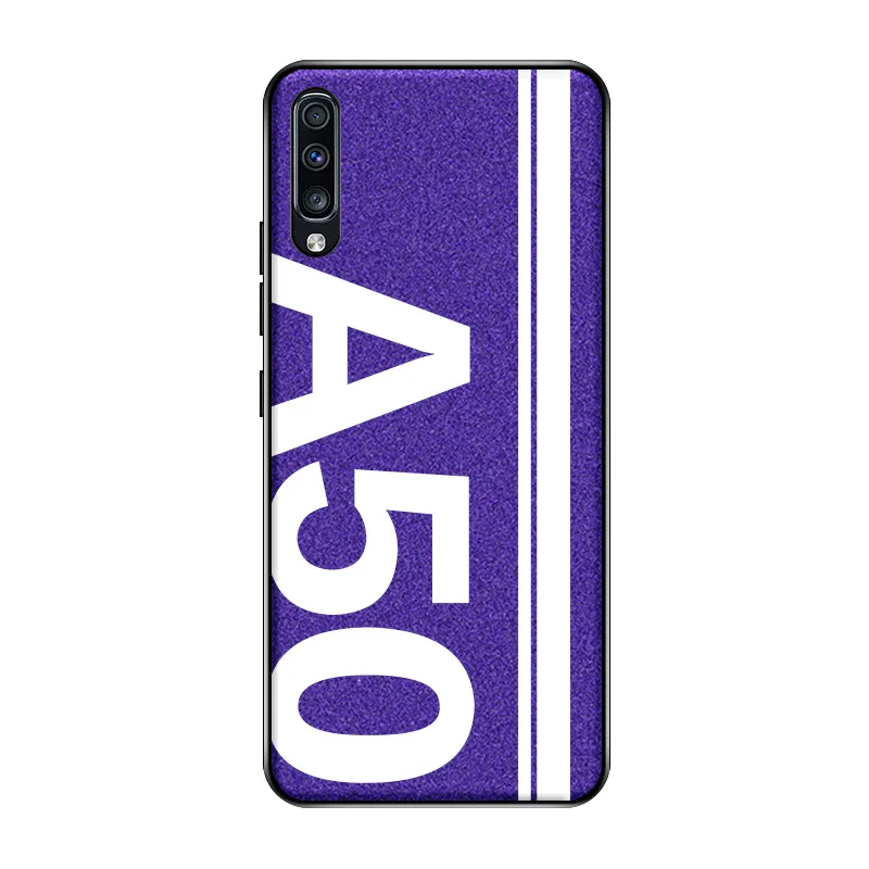 Чехол для samsung Galaxy A50, блестящий кожаный силиконовый мягкий защитный чехол для samsung A30 A50 A70, противоударный чехол - Цвет: A50 - Purple