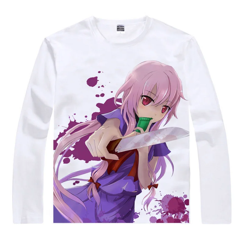 Coolprint японский Футболка с изображением в стиле аниме Костюм Мирай Никки футболки