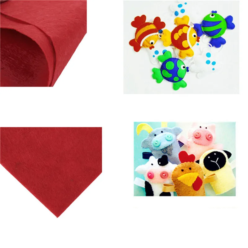 Разноцветные квадраты нетканые однотонные фетровые ткани шитье фетровый лист в