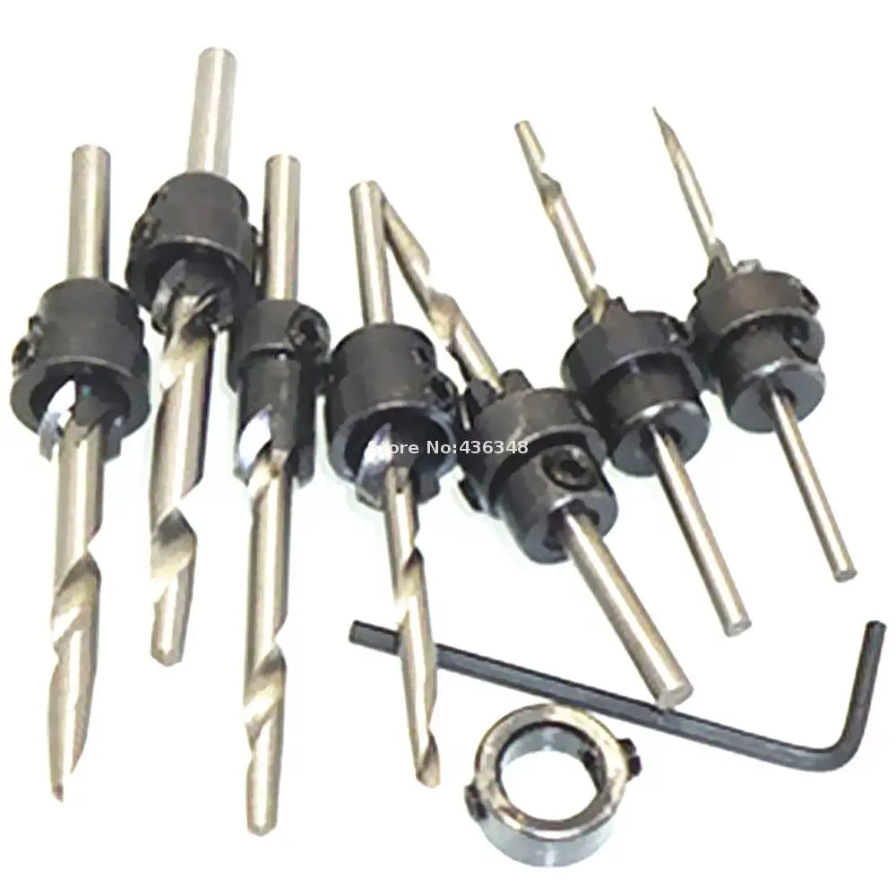 7 шт. Конические Сверла Зенковка сверло дерево пилотное отверстие Коническое