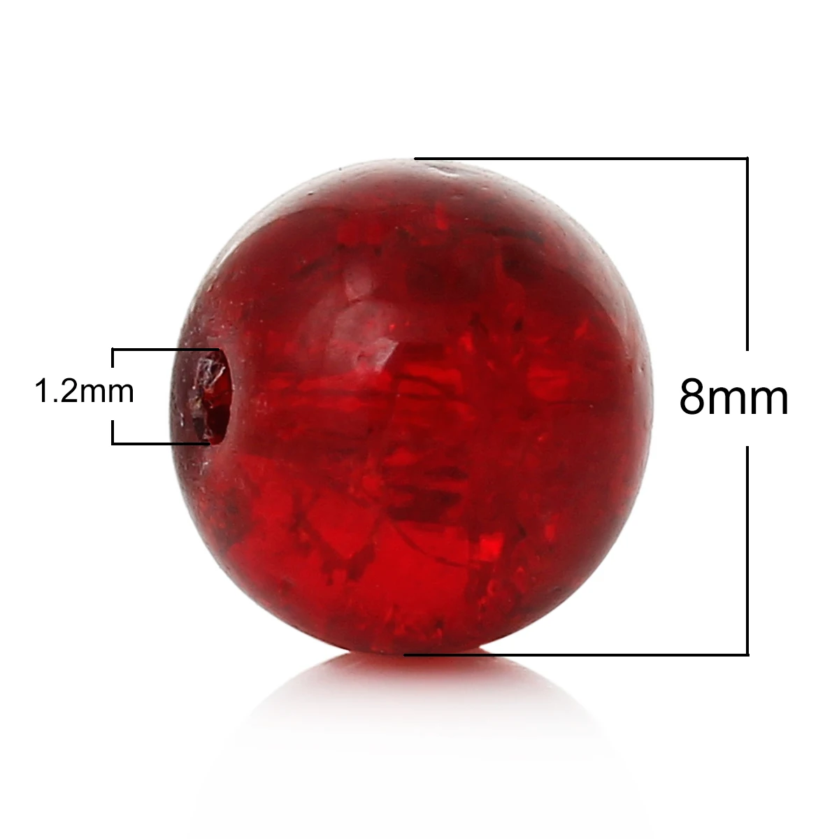DoreenBeads круглые стеклянные бусины красного цвета фурнитура для поделок диаметр 8