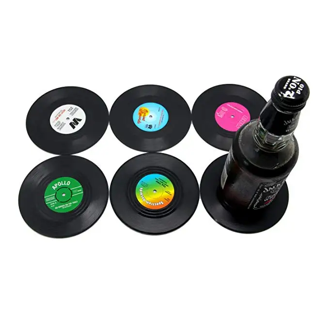 Slingifts 6Pcs/set Retro Drink Coasters Table Cup Mat Home Decor CD Record Coffee Placemat Tableware Gadgets | Дом и сад