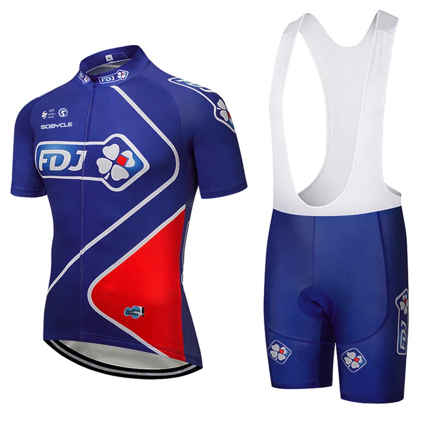 2018 FDJ Велоспорт трикотаж UCI команда 9D PAD велосипедные шорты набор MTB Мужские Лето