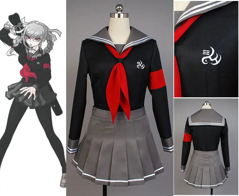 Супер DanganRonpa 2 школьная форма Peko Pekoyama топ для девочек юбка аниме хэллоуин игра