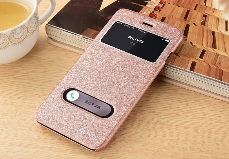 Чехол для iphone 7 умный чехол из искусственной кожи с окошком бизнес просмотра plus