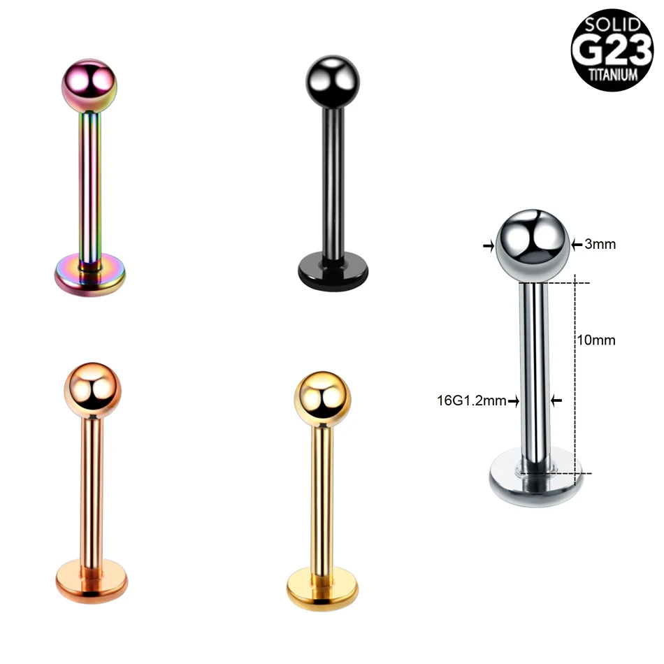 5PCS Titanium Labret Helix Tragus Piercing Fake Clip on Nose Stud Rings Nostril Earring Cartilage Septum Rings Piercing Jewelry - Metal color: Style1 1.2x10x3mm