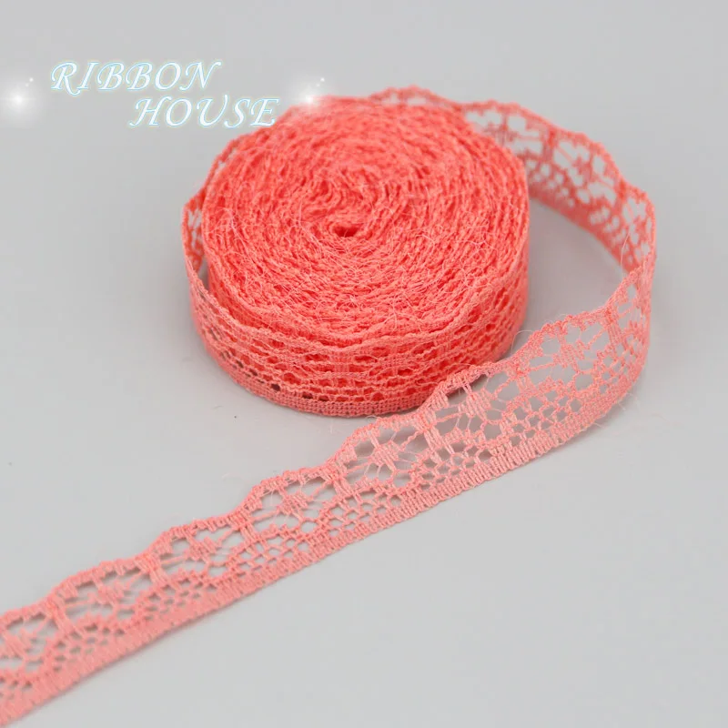Watermelon Red 5 ярдов/рулон) 15 мм белая кружевная ткань тонкая лента для украшения Прекрасный подарок упаковочный материал - Цвет: Watermelon Red