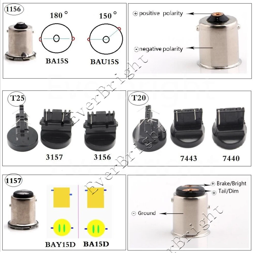2 шт. Canbus 1156 1157 T20 7440 7443 3156 3157 4014 45 SMD Янтарный красный белый авто светодиодный