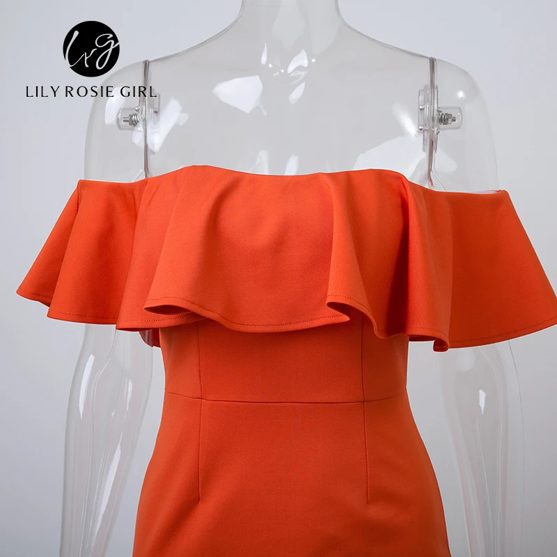 Conmoto Короткое платье с открытыми плечами элегантное красное воланами