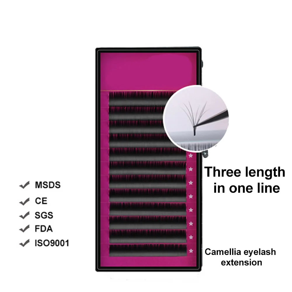 New material 12 rows Volume Eyelash Extensions Mixed Length in One Lash Strip Camellia Pandora Eyelashes | Красота и здоровье