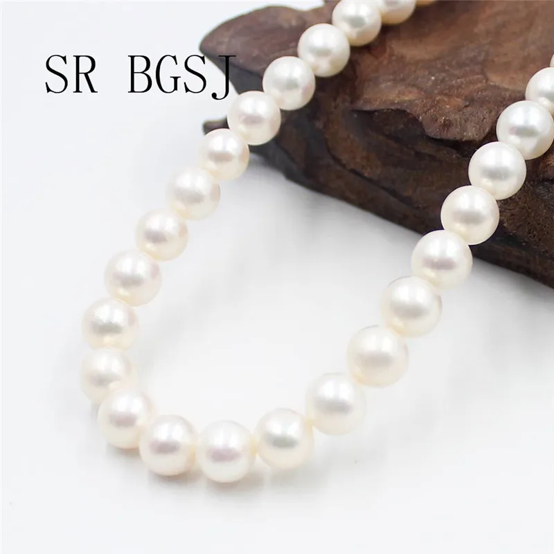 Free Shipping 9-10mm High Quality 5A Grade White Natural Freshwater Round Pearl DIY Beads Strand 15&quot | Украшения и аксессуары