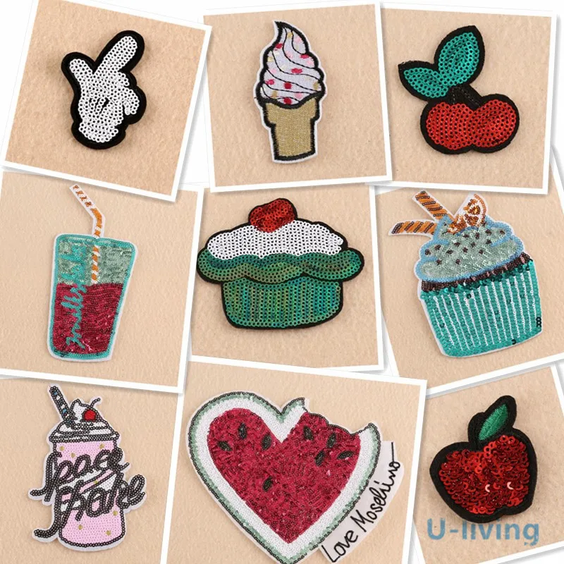1 шт. Микс торты и фруктовые патчи утюжок для шитья на пластыре вышивка аппликация