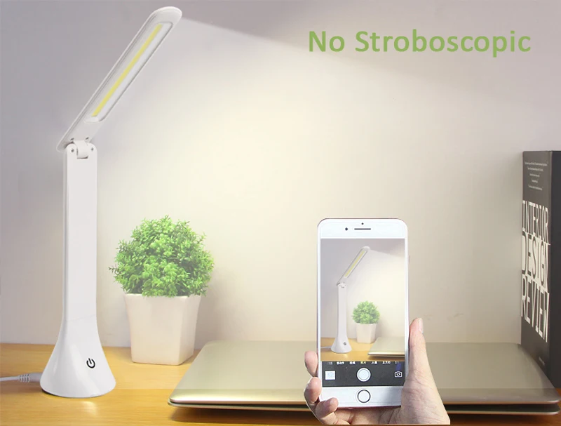 Светодиодный COB LED Настольная лампа Портативный для защиты глаз 3-уровня диммер подходит для чтения Ночной светильник сенсорный встроенный Перезаряжаемые