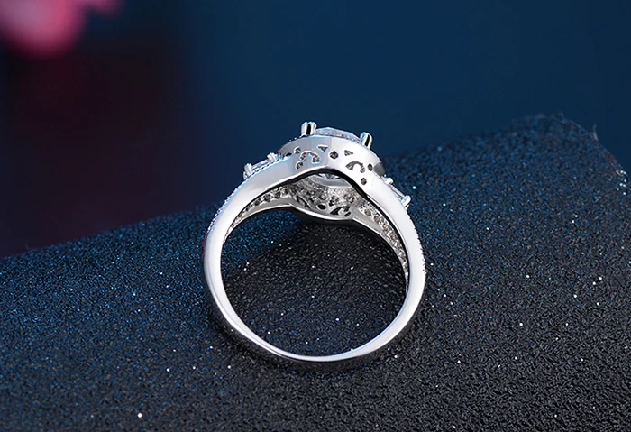 Женское кольцо с фианитом YINHED обручальные кольца из настоящего серебра 925 пробы