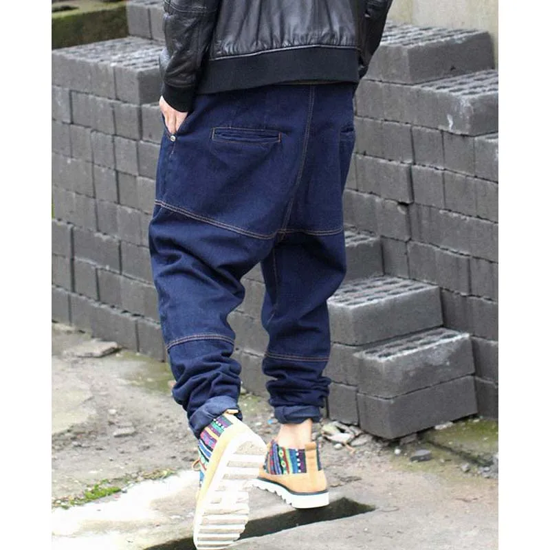 Новые мужские джинсы больших размеров осенние свободные шаровары с крестиком