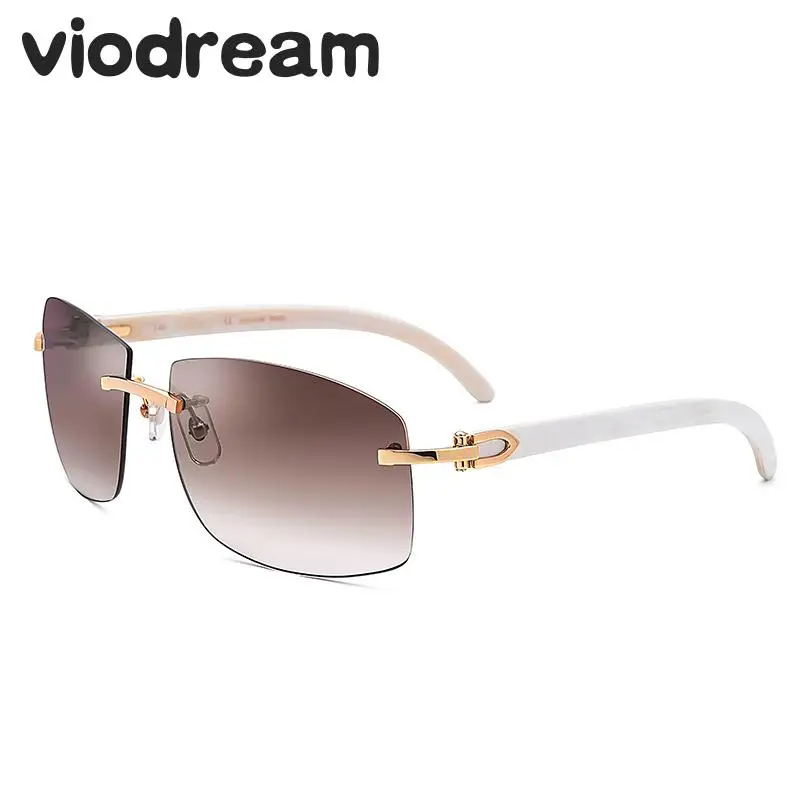 Мужские солнцезащитные очки без оправы Viodream роскошные черно белые Polaroid в стиле