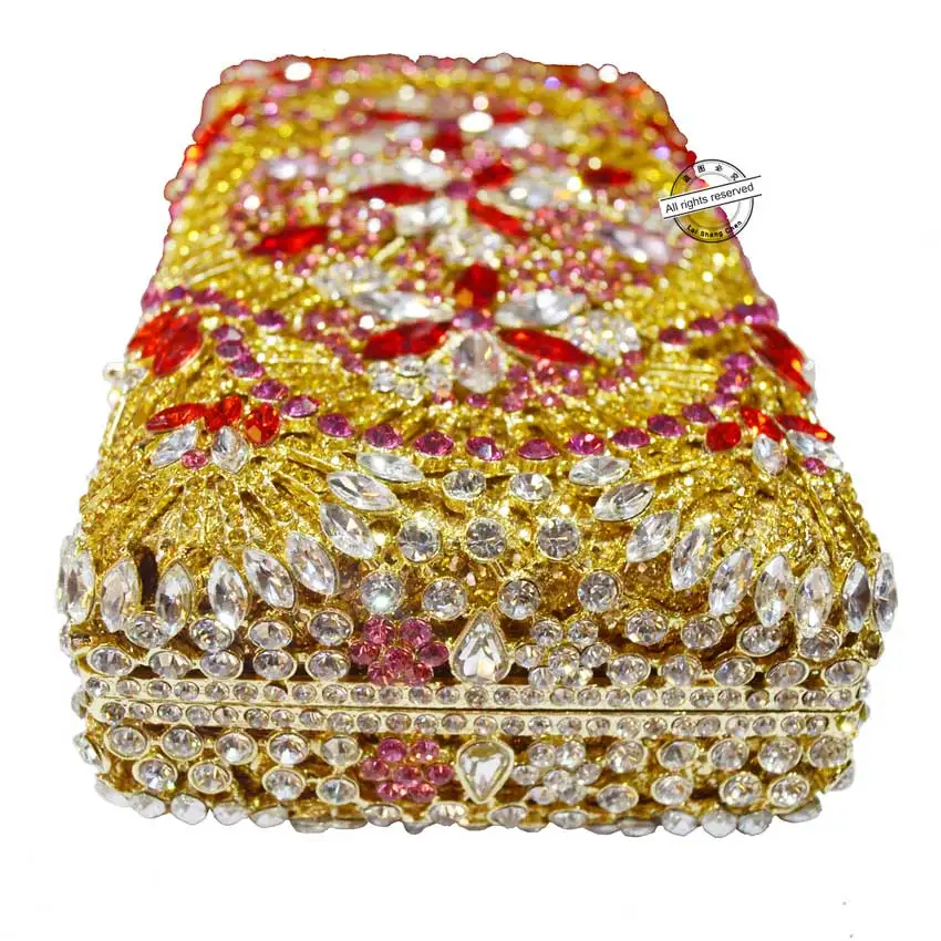 2016 Роскошная вечерняя сумочка Стразы с красными бриллиантами клатч женская