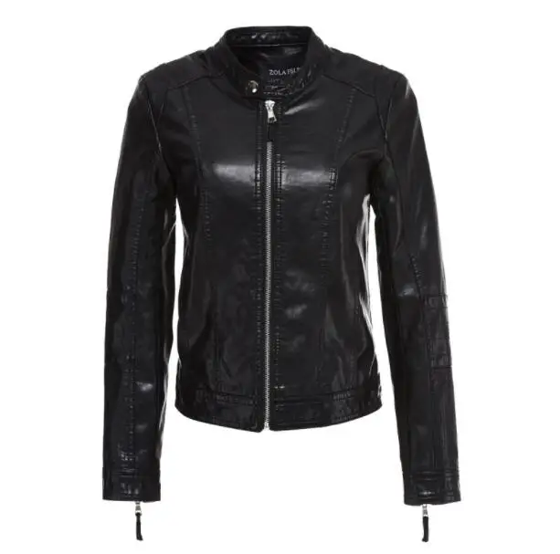 Женская Короткая кожаная куртка новая Удобная облегающая из искусственной кожи