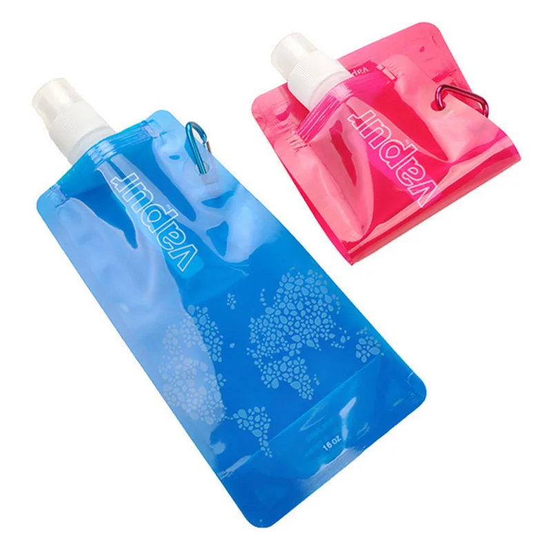 Hot Sell! Foldable Water Bottle Plastic Lightweigh Sports Travel Outdoor Equipments Agua Bolsa U0007 | Спорт и развлечения