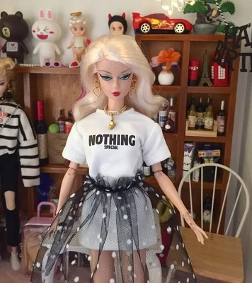 Модная футболка и кружевное платье для кукол Pullip ручная работа 2 шт./компл. 1/6