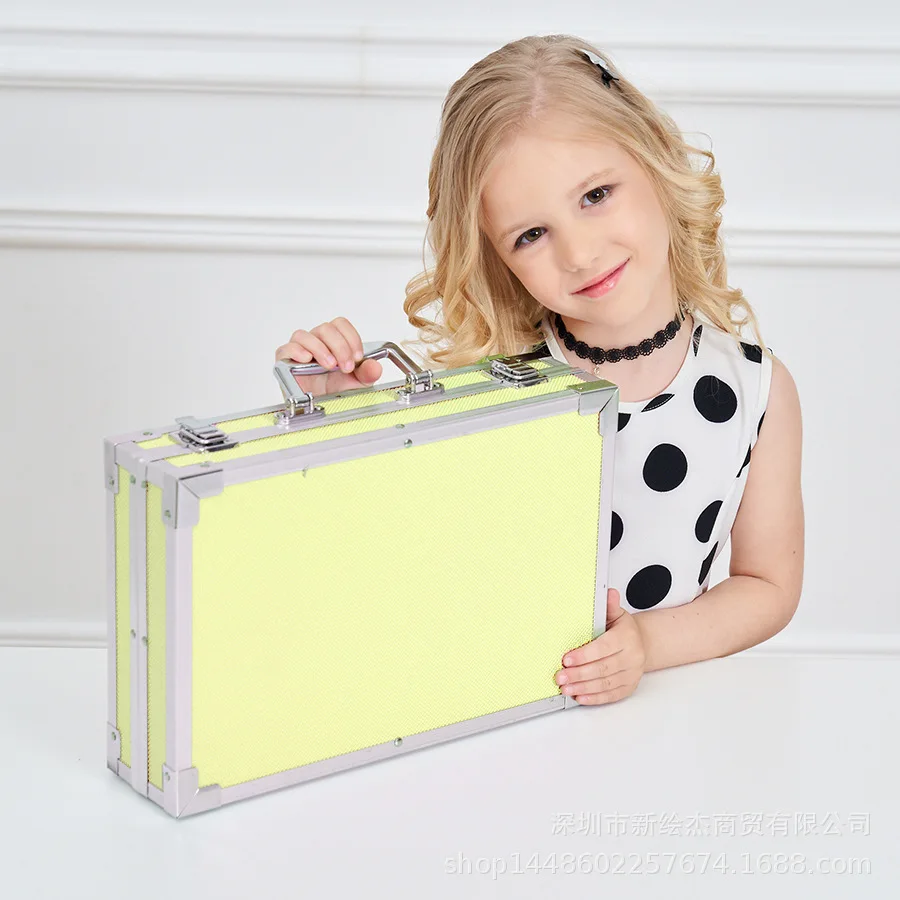 Двойная алюминиевая коробка Набор для рисования акварелью с акварельным кистью