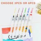 Ручки-кисти для акварели, набор из 6 кистей для акварели, водорастворимые цветные карандаши, ручка-кисть для акварели