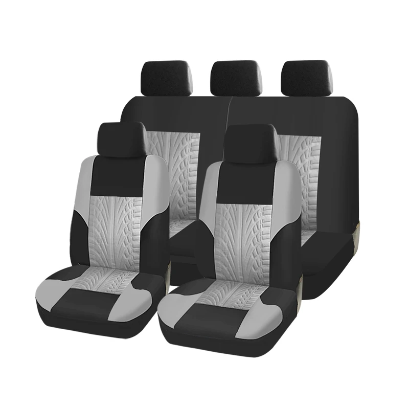 Black-gray AUTOROWN Тканевые чехлы на сиденья автомобиля для Hyundai Toyota Mazda Kia Honda Chevrolet Lada Универсальные авточехлы Аксессуары в салон машины Полиэстер чехлы Четыре сезона Накидки на сидения авто, чехлы в машину - Название цвета: Black-gray