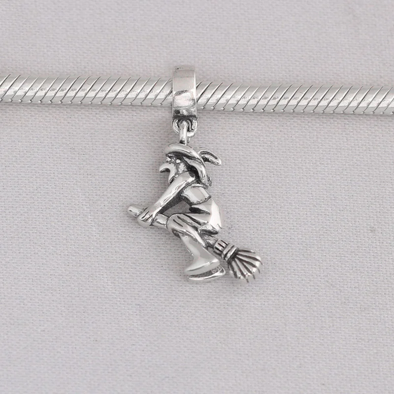

100% Real 925 Sterling Silver Beads Charms Diy Silver Witch Pendants Fit Women Original Europe Charms Bracelet & Bangle
