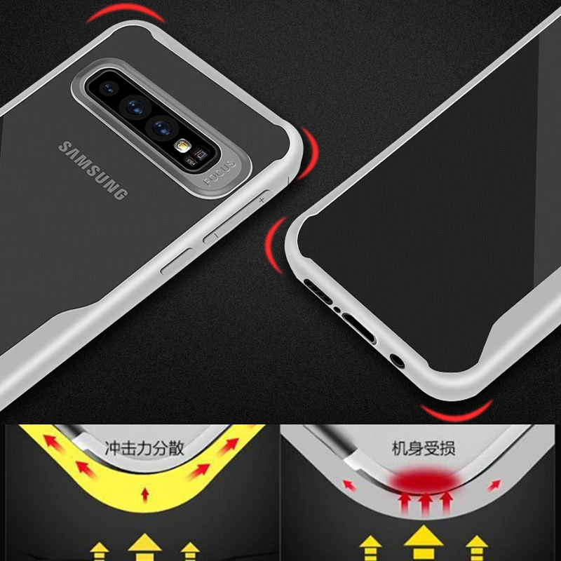 Противоударный прозрачный силиконовый чехол для Samsung S10 Plus S7 Edge S9 S8 Note 8 9 J3 J4 J6 J7 J8 A8
