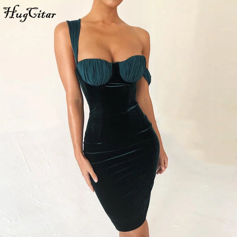 Hugcitar бархатное slash neck высокая талия сексуальные блестящее 2019 женское женские