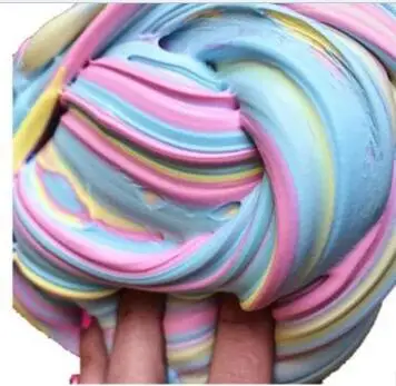 C blue pink yellow DIY Fluffy Slime Box Soft Light Clay Modeling Polymer Slime Supplies Clay Sand Dynamic Plasticine Toys Tool Kit Boys/girls gift - Цвет: C blue pink yellow