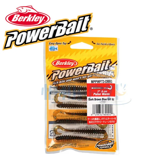 Berkley бренд Powerbait MPPWFT3 импульсный червь три цвета мягкая искусственная наживка для рыбалки приманка 8 см Swimbait силиконовая приманка 8 шт./лот