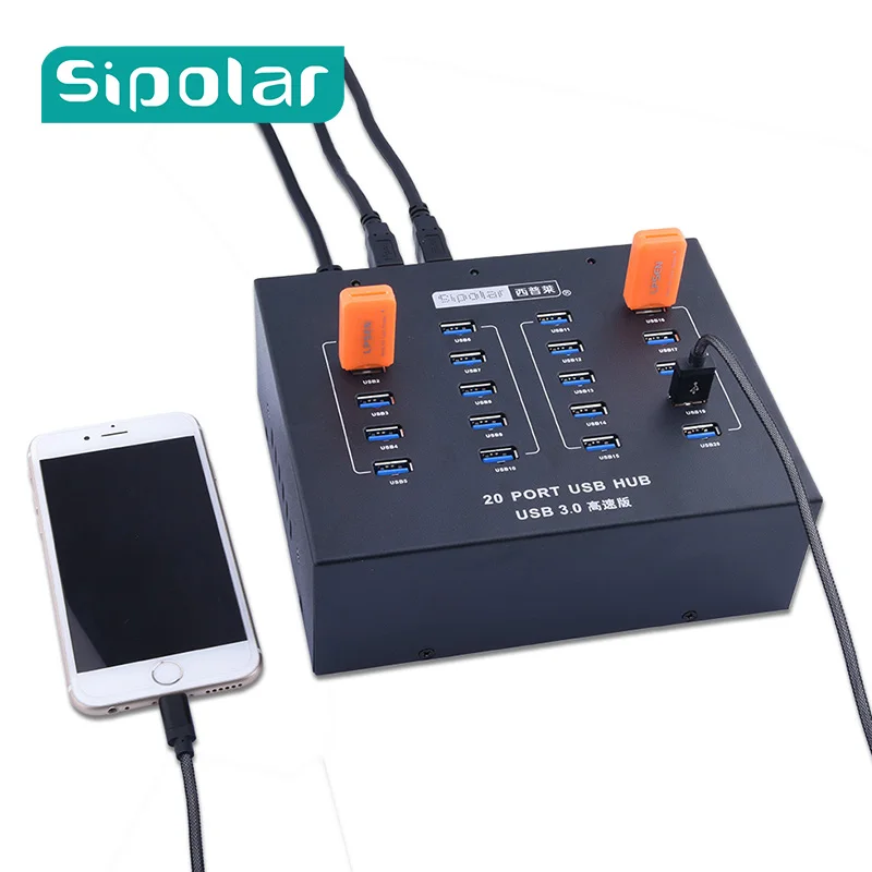 Sipolar Модернизированный дизайн A-213P промышленный usb-хаб переключатель, настольного компьютера передачи данных обновление usb-разветвитель(5 V 22A Мощность адаптер