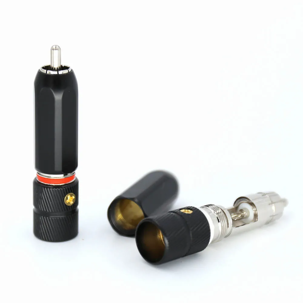4 шт. родиевое покрытие RCA разъем изолированный 9 мм кабель Phono разъем|Коннекторы и