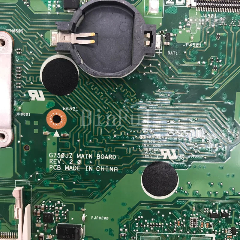 Высококачественная материнская плата для ноутбука G750JZ REV.2.0 с SR1PX I7 4710HQ CPU 100%