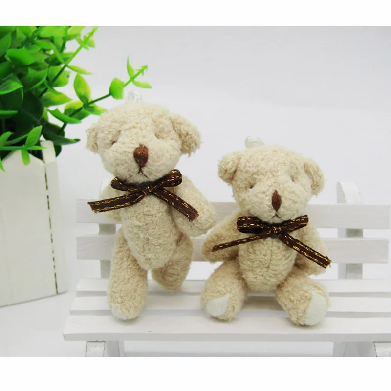 Light brown 2 шт./лот, плюшевая игрушка в виде мишки Ted, плюшевая игрушка в виде животного, плюшевая кукла, плюшевые медведи с бантом, детские игрушки, свадебные подарки WFR001 - Цвет: Light brown