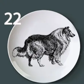 22 Ретро животное, ручная роспись, тарелка, детская головоломка, блюдо, черная ферма, животные, стек, Смешная декоративная круглая тарелка для отеля/бара/дома, поставка - Цвет: 22