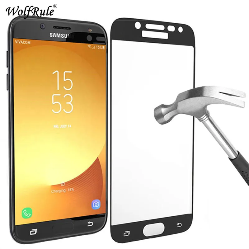 2 шт. Защитное стекло для экрана Samsung Galaxy J2 Pro 2018 закаленное полное покрытие J250