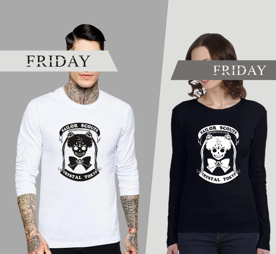 LUCKYFRIDAYF Сейлор Мун модная повседневная футболка с длинными рукавами для фитнеса женские футболки femme Забавные футболки одежда