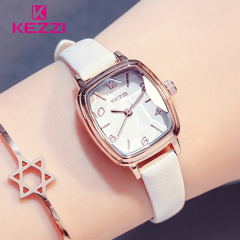 KEZZI женские часы 2018 Mondaine модные повседневные Quarter белый кожаный браслет Relogio Feminino