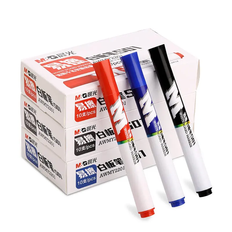 10 шт./лот стираемые маркеры офисные принадлежности ручка для белой доски гладкая