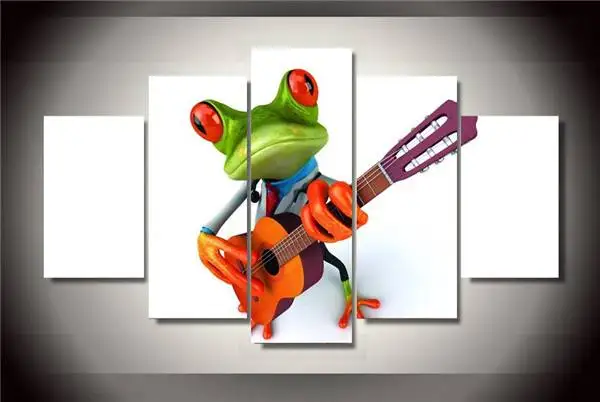 Hd печатная игра гитара лягушка Картина на холсте украшение комнаты печать плакат