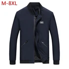 Большой Размеры мужская повседневная университетская куртка M-8XL Новинка весны Осенняя мужская тонкая ветровка цвет синий, черный; Большие размеры университетская куртка 6XL 7XL летняя верхняя одежда