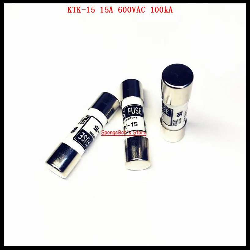 

4-10 pcs/Lot KTK-15 15A 600VAC 100kA 10 x 38mm Fast-Acting Ceramics Fuse