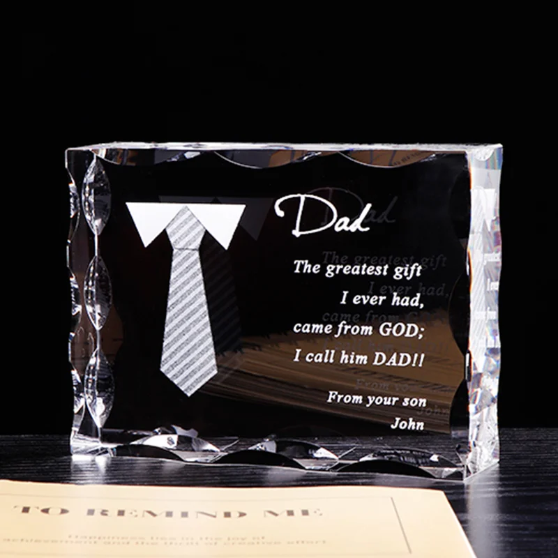 Gift for dad Индивидуальный подарок для папы персонализированный кристалл письмо рамка лазерная гравировка подарок на день рождения для папы отца подарки сувениры - Цвет: Gift for dad